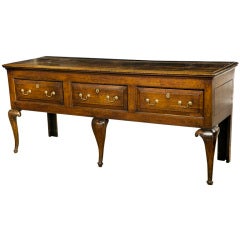 18th Century Oak Sideboard On Cabriole Legs