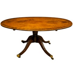 English Regency Mahogany And Crossbanded Rosewood Oval Supper Table