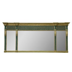 Regency Period Giltwood Overmantel Mirror With Lattice Frieze