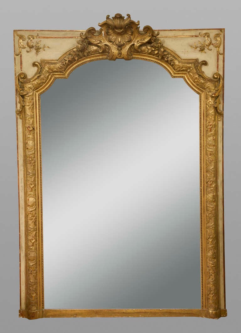 19th Century French Overmantle Gilt Mirror In Good Condition In Salisbury, GB