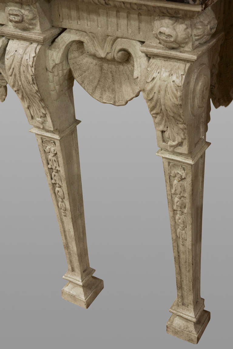 English A 20th Century Carved and Painted Console Table  For Sale