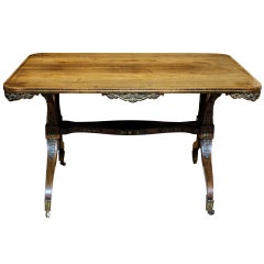 Regency Rosewood Brass Inlaid Library Table