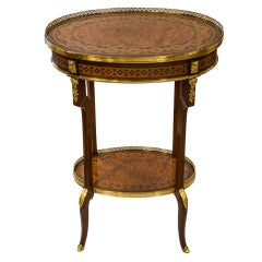 Antique 19th Century English Marquetry Oval Side Table