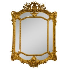 Napoleon III Wood Mirror With Original Bevelled Plates