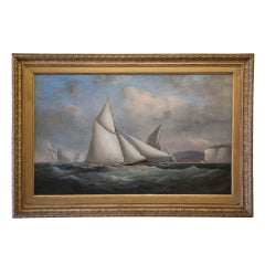 Oil on Canvas of Americas Cup Yachts Racing