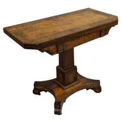 Regency Brass-Inlaid Rosewood Card Table