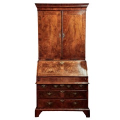 George I Walnut Bureau Bookcase