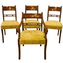 Set Of 10 Regency Mahogany Sabre Leg Chairs