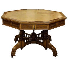 Octagonal 4 Drawer Library Table