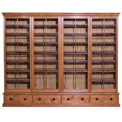 Antique Pitch Pine Four Door Bookcase