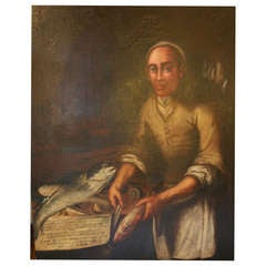 Antique Oil Painting on Canvas of an early 18th Century Sicilian Chef