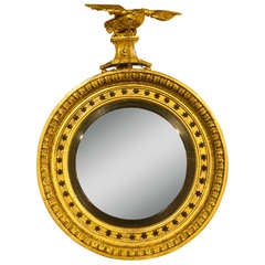 Regency Convex Mirror With Surmounted Eagle