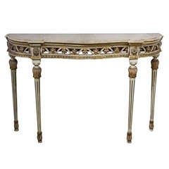 Italian Console Table with Marble Top