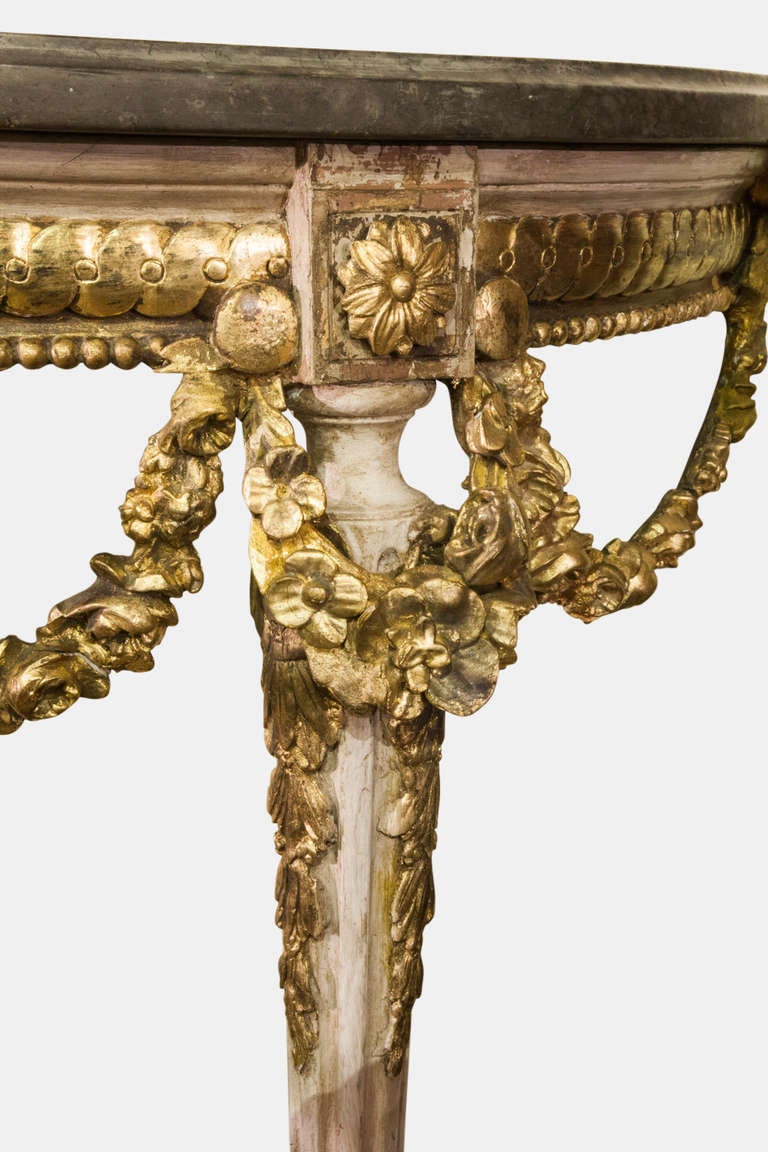 Painted French Parcel Gilt Console Table In Good Condition In Salisbury, GB