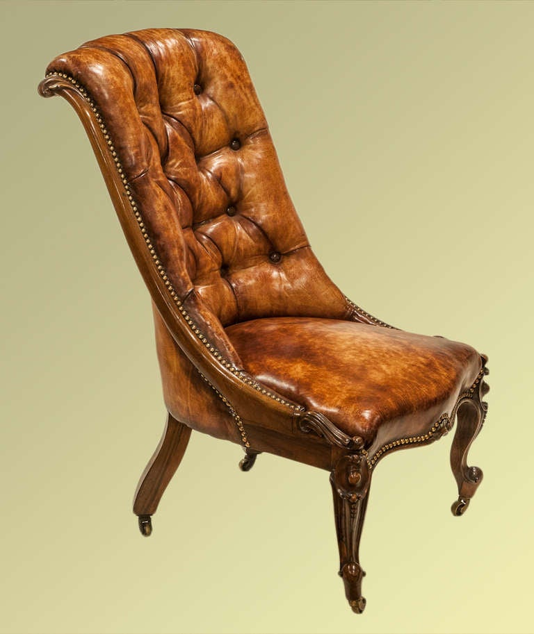 British Pair of Rosewood Drawing Room Chairs For Sale