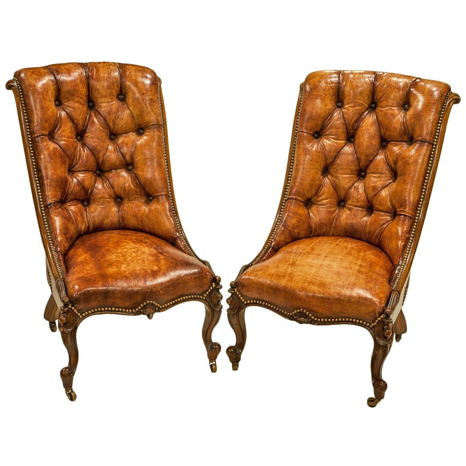 Pair of Rosewood Drawing Room Chairs For Sale