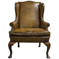 Leather Wingback Chair, circa 1880