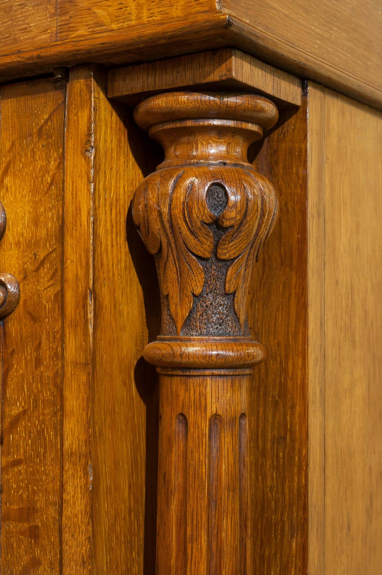 19th Century Golden Oak Four-Door Bookcase