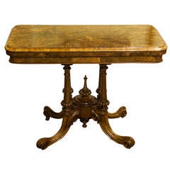 Victorian Burr Walnut Card Table