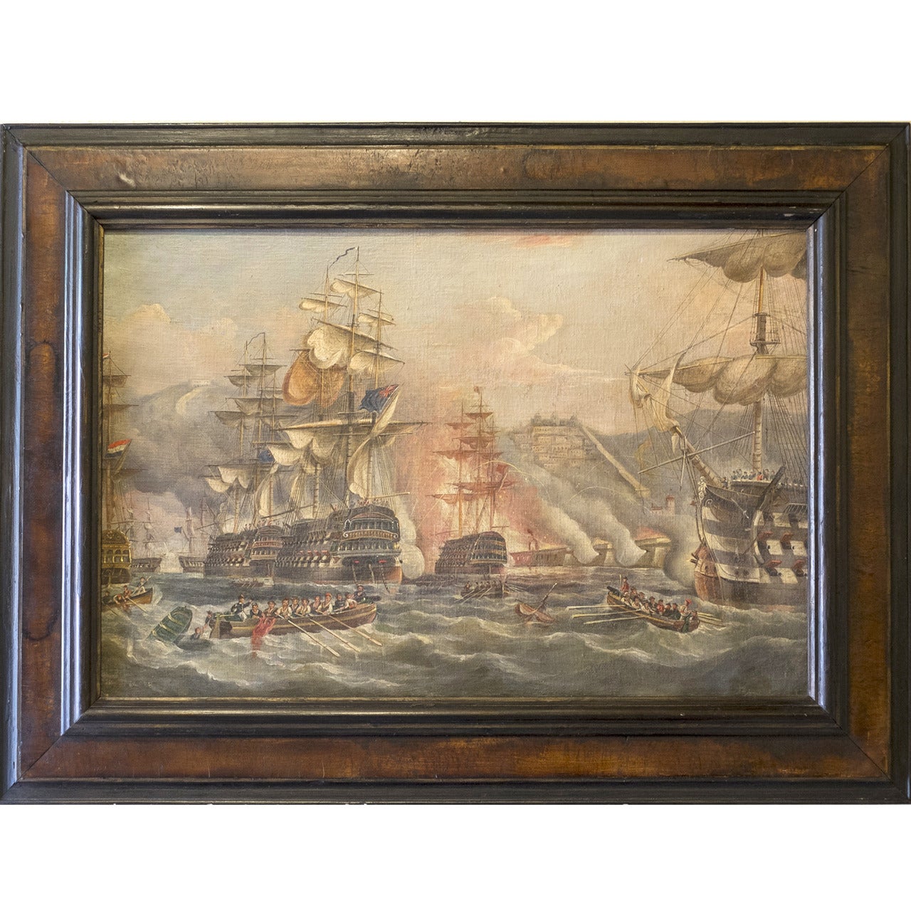 Oil Painting of the English and Dutch Fleet