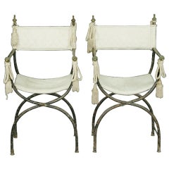 Pair of French Iron Folding Chairs