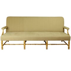 Vintage French Faux Bamboo Sofa