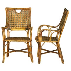 Pair of French Canework Chairs 