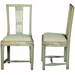 Pair of Gustavian Chairs in Original Paint