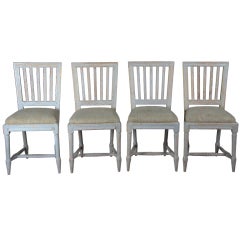 Antique Set of Four Gustavian Stick Back Chairs