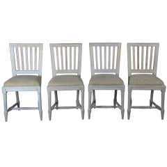 Set of Four Gustavian Stick Back Chairs 