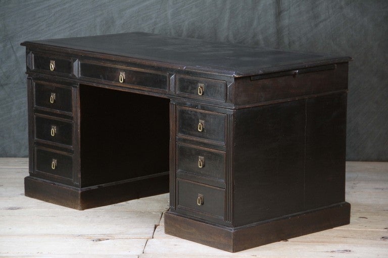 Late 19th Century French Desk with Ebonised Finish