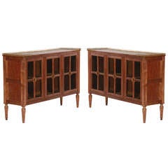 French Wire Fronted Cabinets in Mahogany