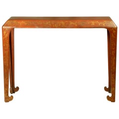 Red Lacquer Console Centre Table - Divine Chinese Simplicity