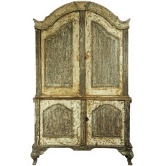 Mid 18th Century Swedish Rococo Cabinet in Old Paint