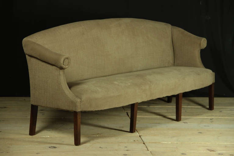 George III Sofa c.1890 Recovered in Cotton-Linen