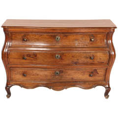 Louis XV Period Elm and Fruitwood Bombe Commode