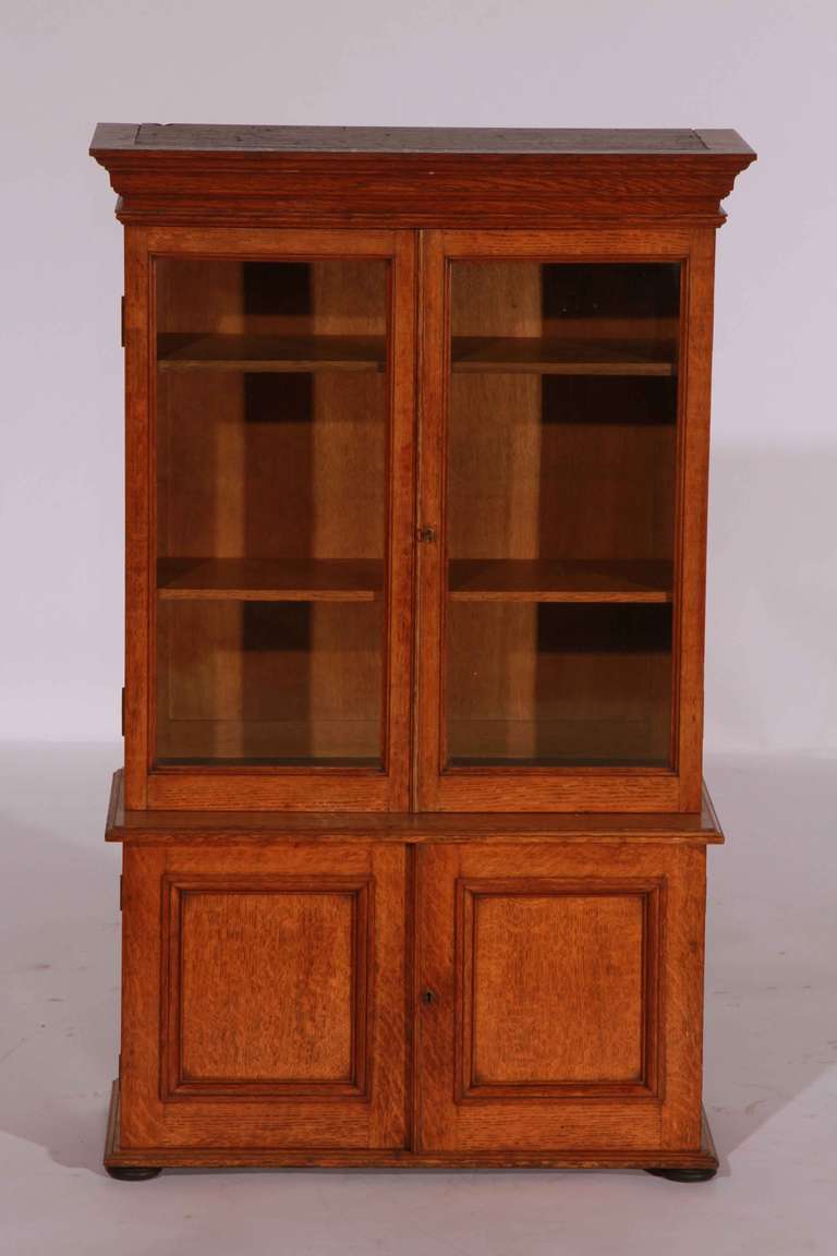 English Oak Miniature Library Bookcase/Collectors Cabinet