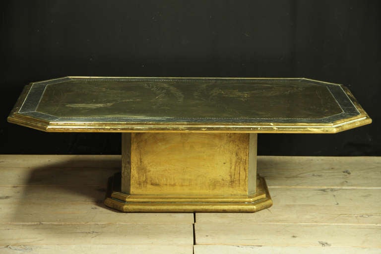 1970s/80's Brass and Chrome Coffee Table - Signed