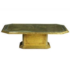 1970s/80's Brass and Chrome Coffee Table - Signed