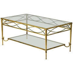 1960's French Gilded Iron Coffee Table