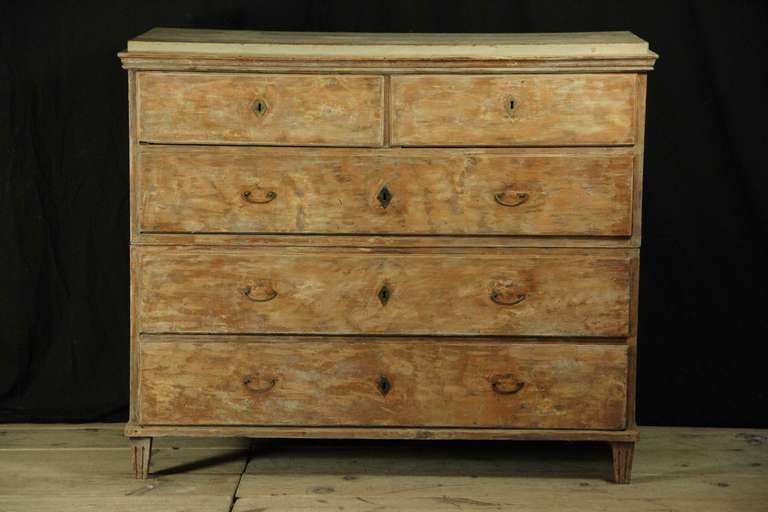 Wonderful Late 18th Century Swedish Two-Part Chest of Drawers