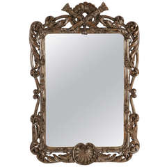 Antique Silver Gilt Rococo Mirror