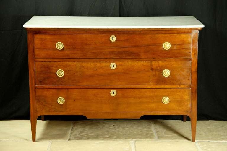 Late 18th century Italian walnut chest of three long drawers. 