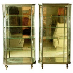 Rare Pair of High Quality French Display Cabinets in Mild Steel