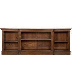 English Breakfront Oak Bookcase English Breakfront Oak Bookcase