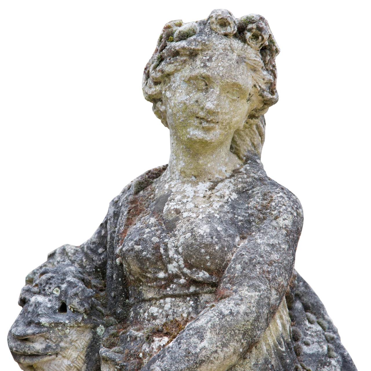 French 18th Century Limestone Statue of Flora