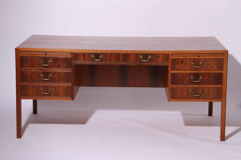 Danish 1960's/70's rosewood desk designed by Ole Wanscher.