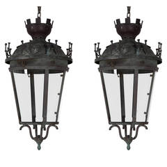 Pair of Late 19th Century Copper Lanterns 3