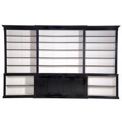 Antique 19th Century Ebonized Bookcase or Display Cupboard