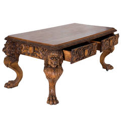 Antique Edwardian Oak Center Table